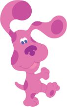 A Playful Pink Cartoon Dog