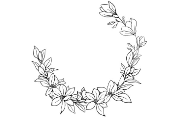 Elegant Floral Design: A Line Art