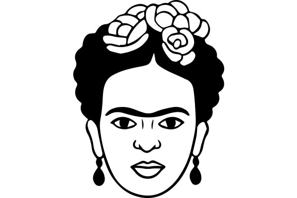 Stylized Portrait of a Woman with a Flower in Her Hair