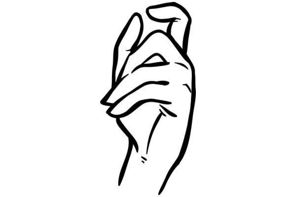 A Simple Line Drawing of a Hand