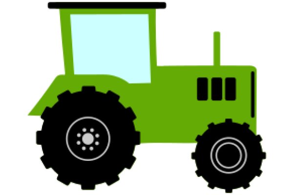 A Vibrant Green Tractor with Black Wheels and a Cab