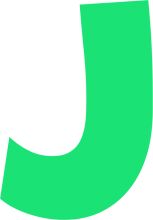 Simplistic Green Letter 'J' on a White Background