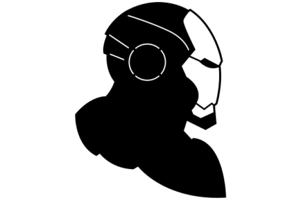 Stylized Portrait of a Robot Head with Headphones