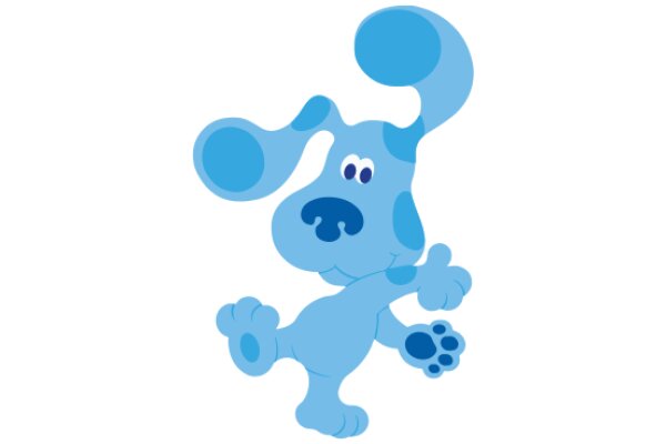 A Friendly Blue Dog Cartoon