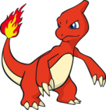 Vivid Red Pokémon with Flaming Tail