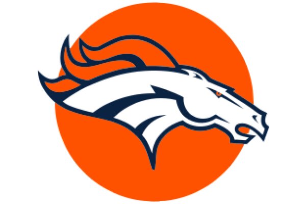 Vivid Orange and Blue Logo of a Stylized Horse's Head