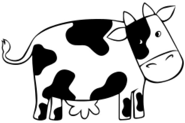 A Simple Line Drawing of a Cow