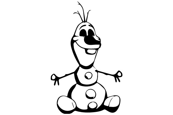 A Playful Illustration of a Cartoon Snowman