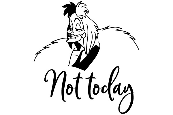 Not Today: A Whimsical Cartoon Character