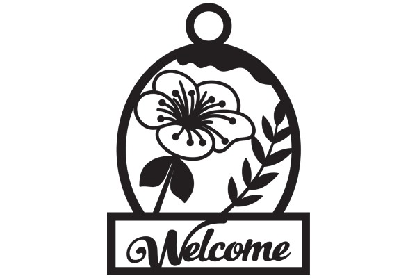 Welcome Sign with Floral Design