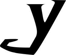 Stylized Letter 'Y' in Black and White