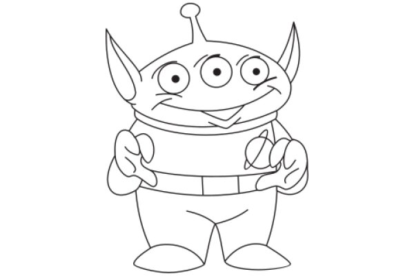 A Whimsical Alien Character: A Drawing of a Friendly Extraterrestrial Being