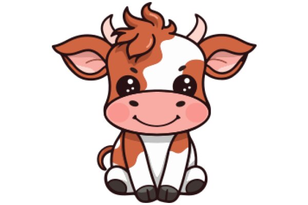 Cute Cartoon Cow with a Smile