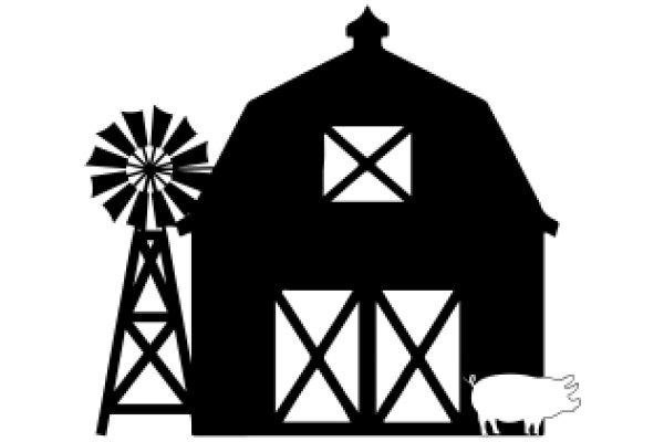 A Silhouette of a Farm Scene