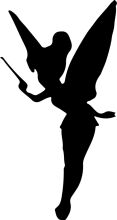 Silhouette of a Fantasy Character: A Winged Figure with a Book