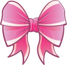 Pink Bow on a White Background