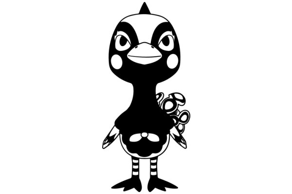 Stylized Cartoon Character of a Bird with a Smile