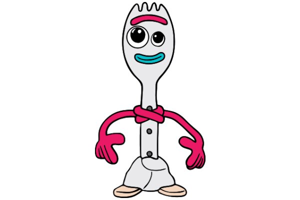 A Whimsical Spoon-Person with a Smile and a Pink Tie