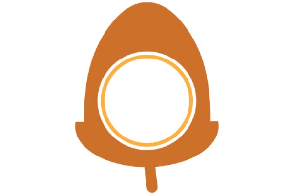 A Simple, Orange Icon of a Circle Inside a Curved Shape