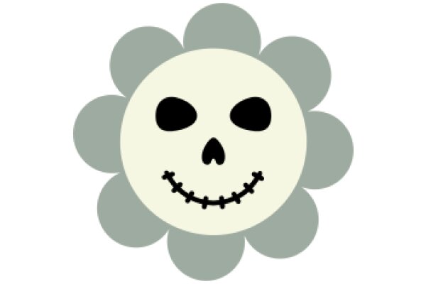 A Smiling Skeleton with Stitches for Eyes and Mouth