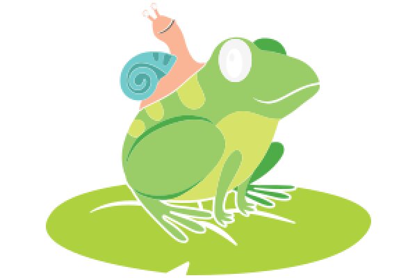 A Playful Interaction: A Snail Riding a Frog in a Recycling Symbol