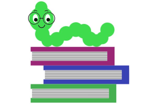 A Playful Stack of Books with a Surprising Twist: A Cartoon Worm