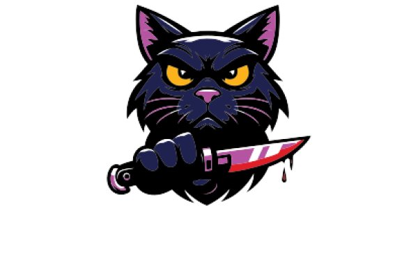 Fierce Feline with a Knife: A Striking Illustration