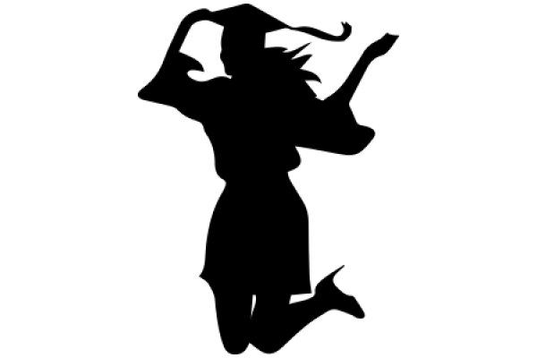 Silhouette of a Graduate in Motion