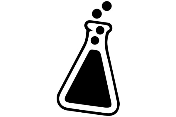 Simplistic Icon of a Flask with Bubbles