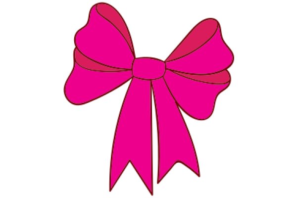 Vivid Pink Bow with Curved Stem