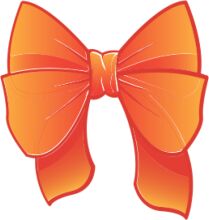 Vibrant Orange Bow Against a White Background