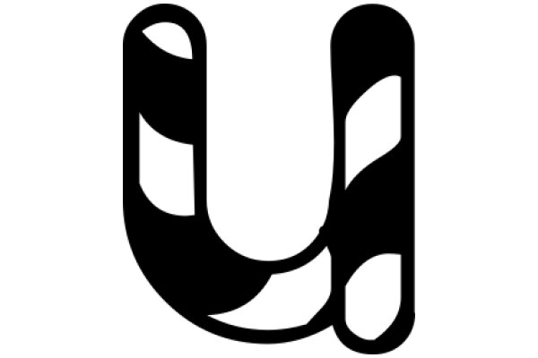 Stylized Letter 'U' with Abstract Design Elements