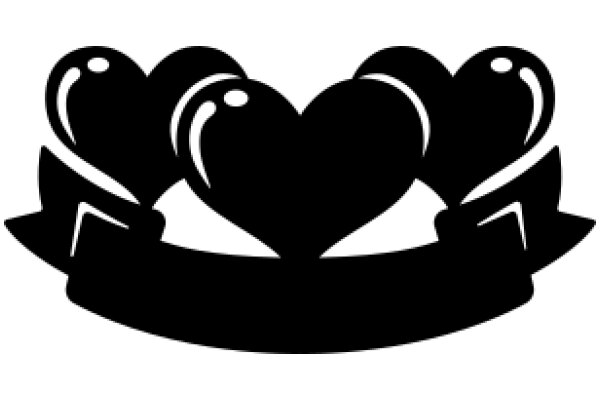 Illustration of Two Hearts with a Bow