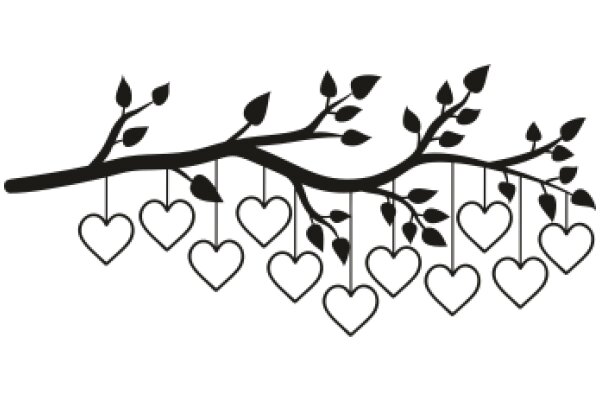 Elegant Tree Decoration with Heart-Shaped Leaves