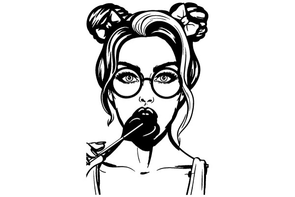 Stylish Eyeglasses and Chic Hair Accessories: A Fashionable Illustration