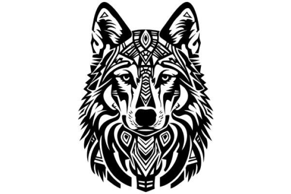 Stylized Wolf Design with Intricate Patterns