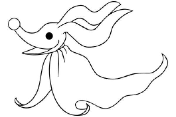 Whimsical Line Drawing of a Cartoon Fish