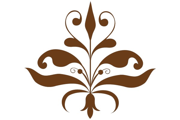 Stylized Floral Design with Brown and White Tones