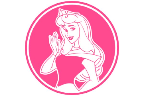 A Pink Logo Featuring a Stylized Princess