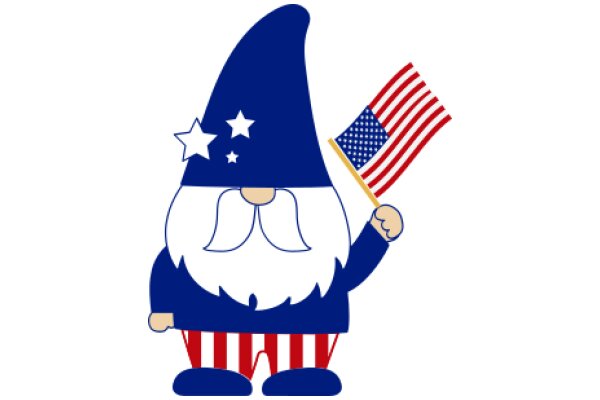 A Merry Gnome with an American Flag