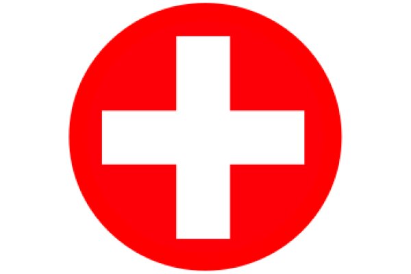 Vibrant Red Cross Symbol