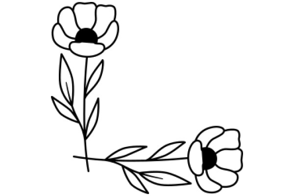 Simplicity in Nature: A Line Drawing of Two Daisies