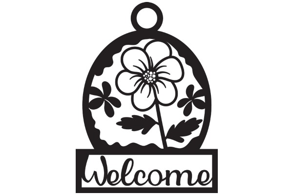 Welcome Sign with Flower Design