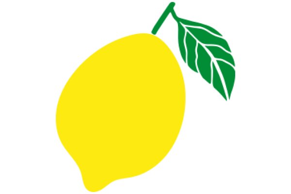 Vibrant Yellow Lemon with a Green Leaf