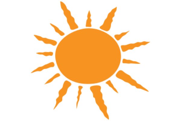 Vibrant Sun Symbol in Orange and White