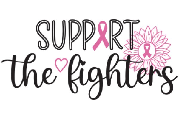 Supporting the Fighters: A Pink Ribbon and Flower Symbolize Breast Cancer Awareness