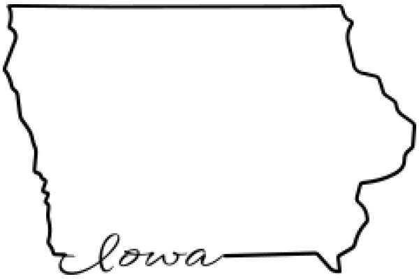 A Simple, Map of the State of Iowa