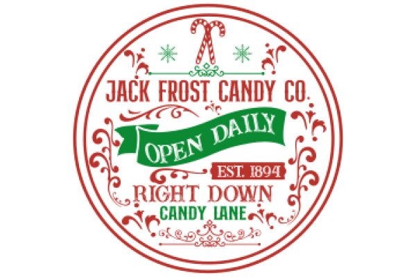 Holiday-themed Sign for Jack Frost Candy Co.