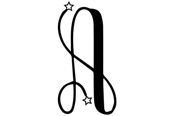 Stylized Logo with a Star and a Curved Line