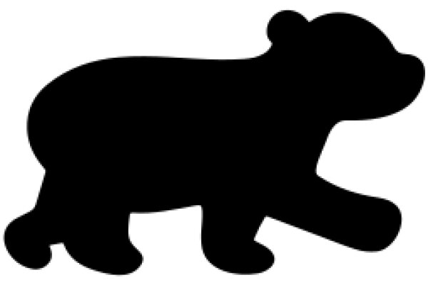 A Silhouette of a Bear on a White Background